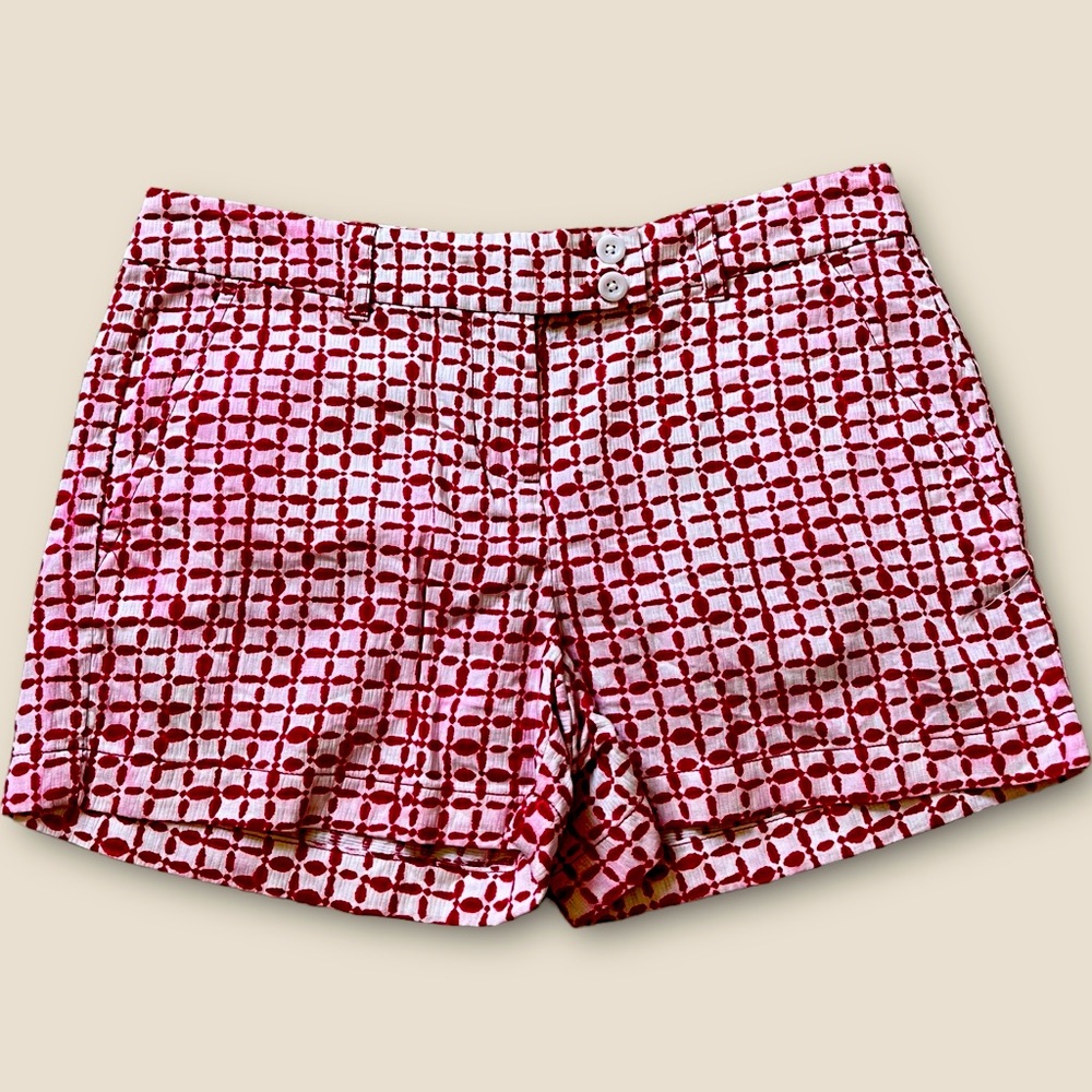 Vineyard Vines Chino Shorts Women's 4 Red All Over Print 100 COTTON Lightweight
